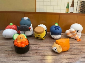 Obungu to Issho Characters Sushi Restaurant Small Figure 7 Pieces Set (In-stock) Seasonal Favorite Multi Pose