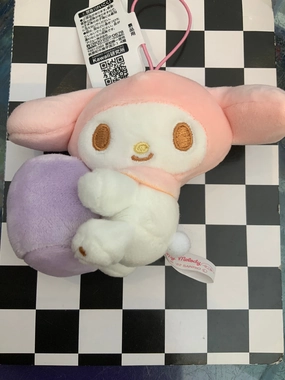 Rainy Day Sanrio Characters Melody Baked Bread Small Plush Keychain (In-stock)