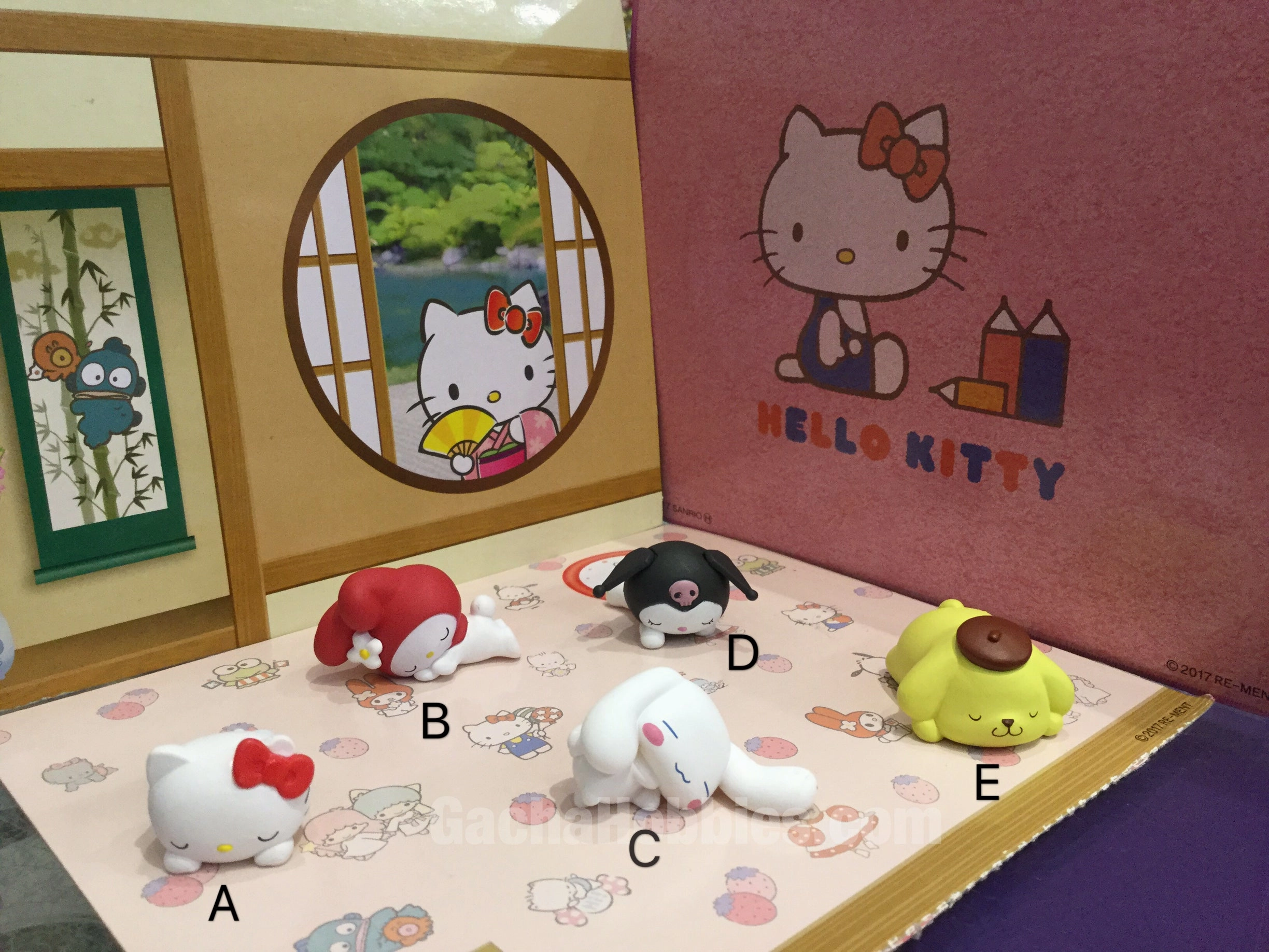 Cartoonish Design Standing Pose Gashapon Hello Kitty and Friends Sleeping Figure Set (In Stock)