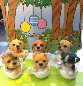 Ceramic Dog in Cup Figure 6 Pieces (In-stock) International Brand Limited Figure