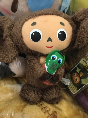 Little Casket Mini Contraption Cheburashka Monkey hold Crocodile Small Standing Plush (In-stock)