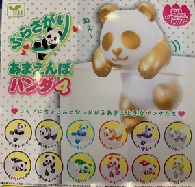 Colourful Panda Mini Figure 12 Pieces Set (In-stock) Biodegradable material Rubber Toy