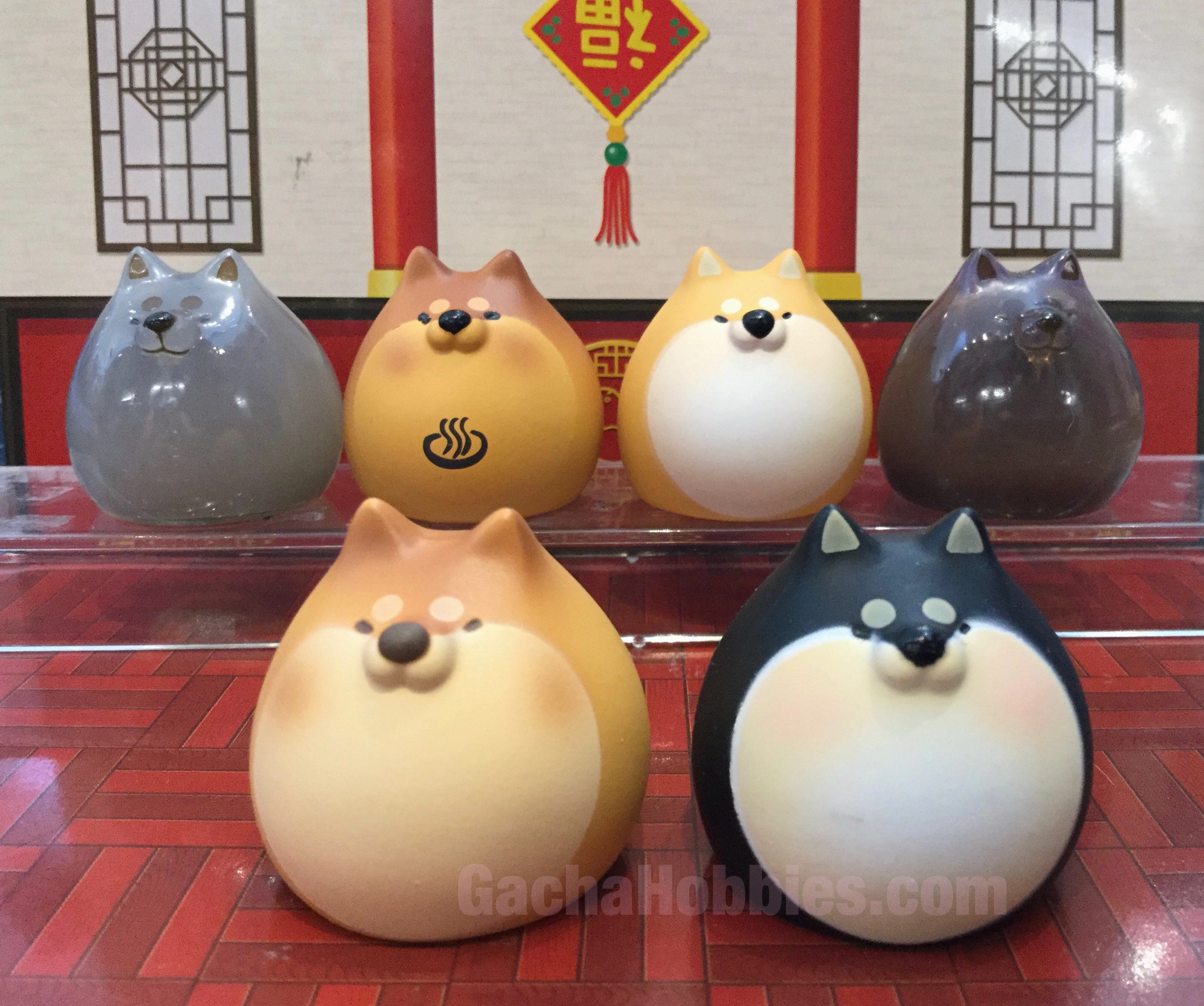 Anime Model Animal Attraction Shiba Inu Round Bun Figure 6 Pieces Set (In-stock)