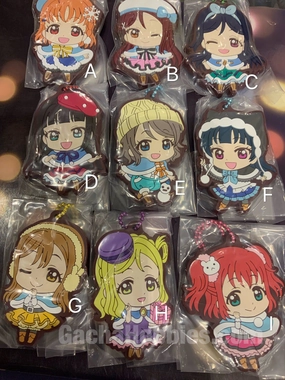 Love Live Sunshine Winter Outfit Flat Rubber Keychain 9 Pieces Set (In-stock) Dog Statue Gallery Art