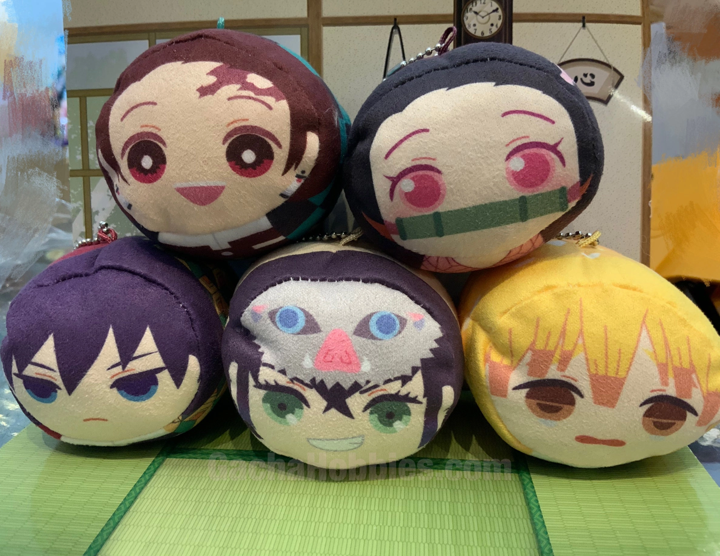Demon Slayer Kimetsu no Yaiba Mochi Bun Plush Keychain 5 Pieces Set (In-stock) Developed Talent