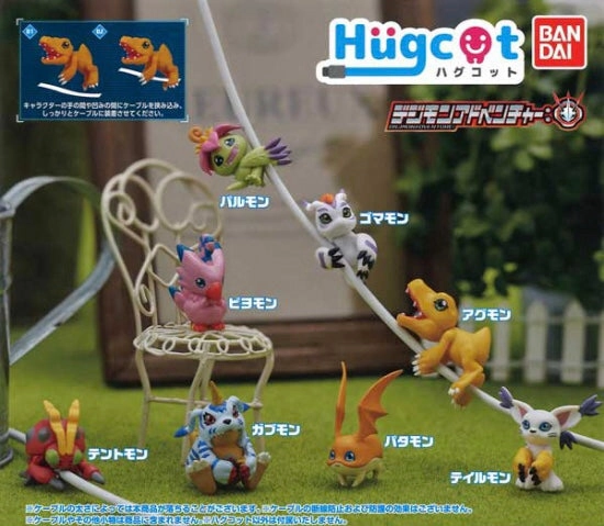 Movie Collectible Retail Package Hugcot Digimon Adventure Character Cable Holder Figure 8 Pieces Set (In-stock)