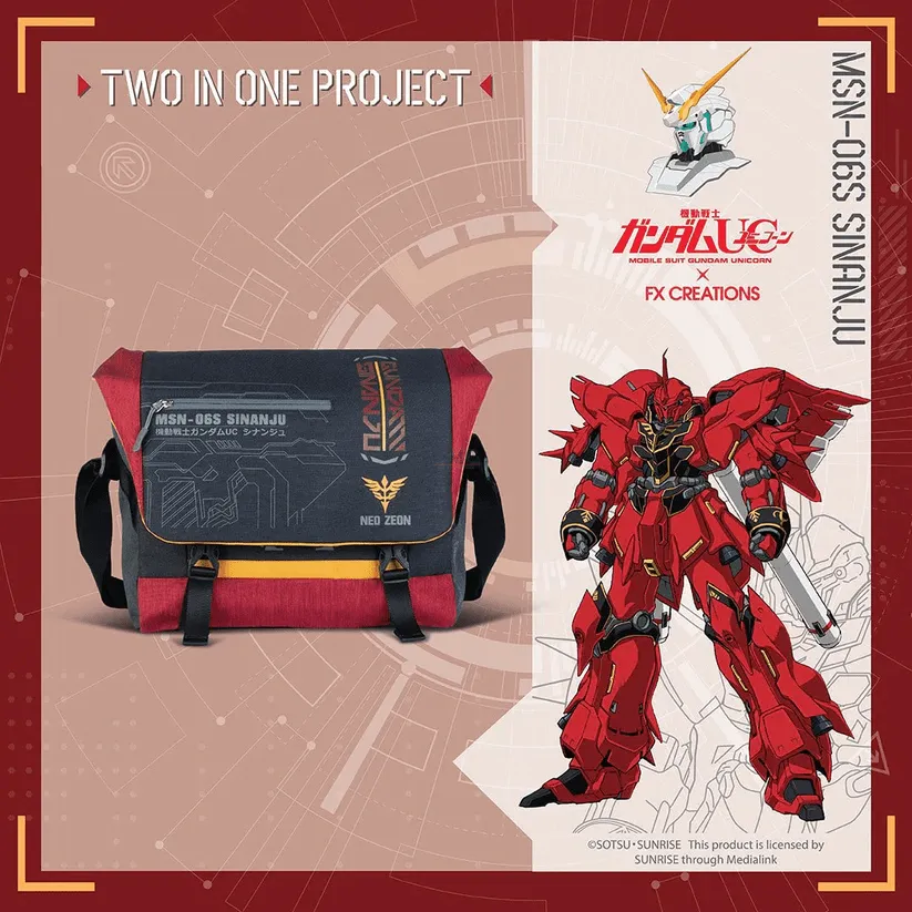 Mobile Suit Gundam MSN-06S Sinanju Messenger Bag Vinyl Figure CAD Design