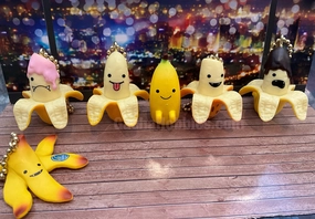 Superhero Figure Premium Statue Banana Ghost Figure Keychain 6 Pieces Set (In-stock)