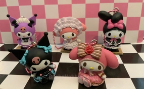 Sanrio Kuromi & My Melody Lolita Fashion Figure Keychain 5 Pieces Set (In-stock) Designer Piece