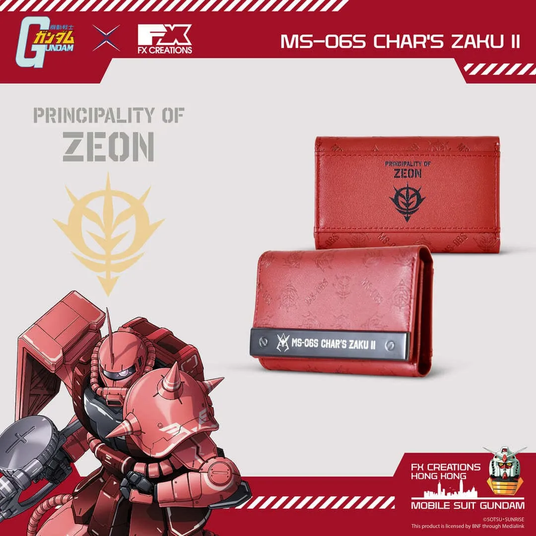 Vinyl Figure Creature Figurine Mobile Suit Gundam MS-06S Char Aznable's Zaku II Leather Bi-Fold Key Wallet