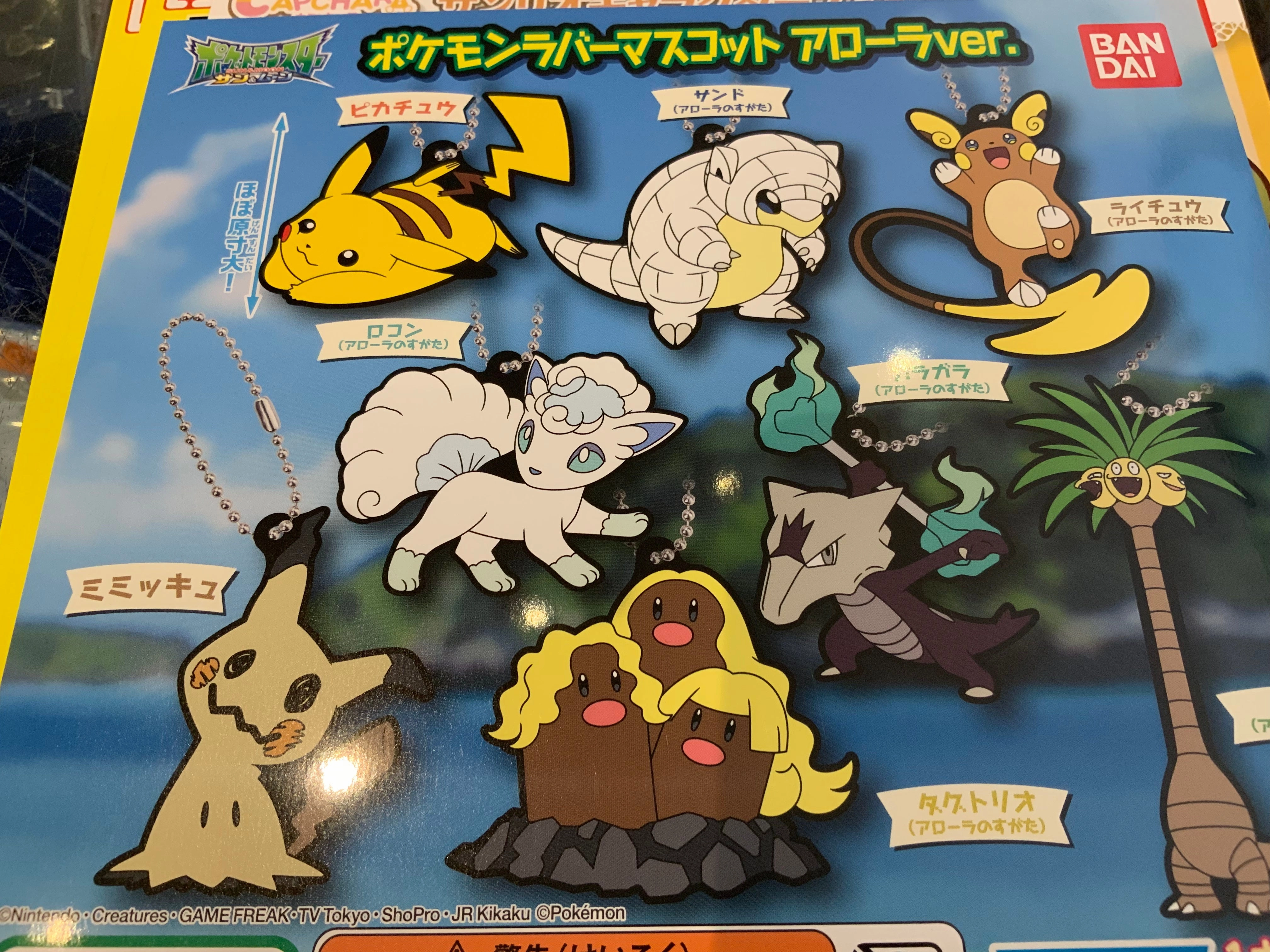 Leisure Activity Felt Toy Gashapon Pokemon Sun and Moon Rubber Keychain Set (In Stock)