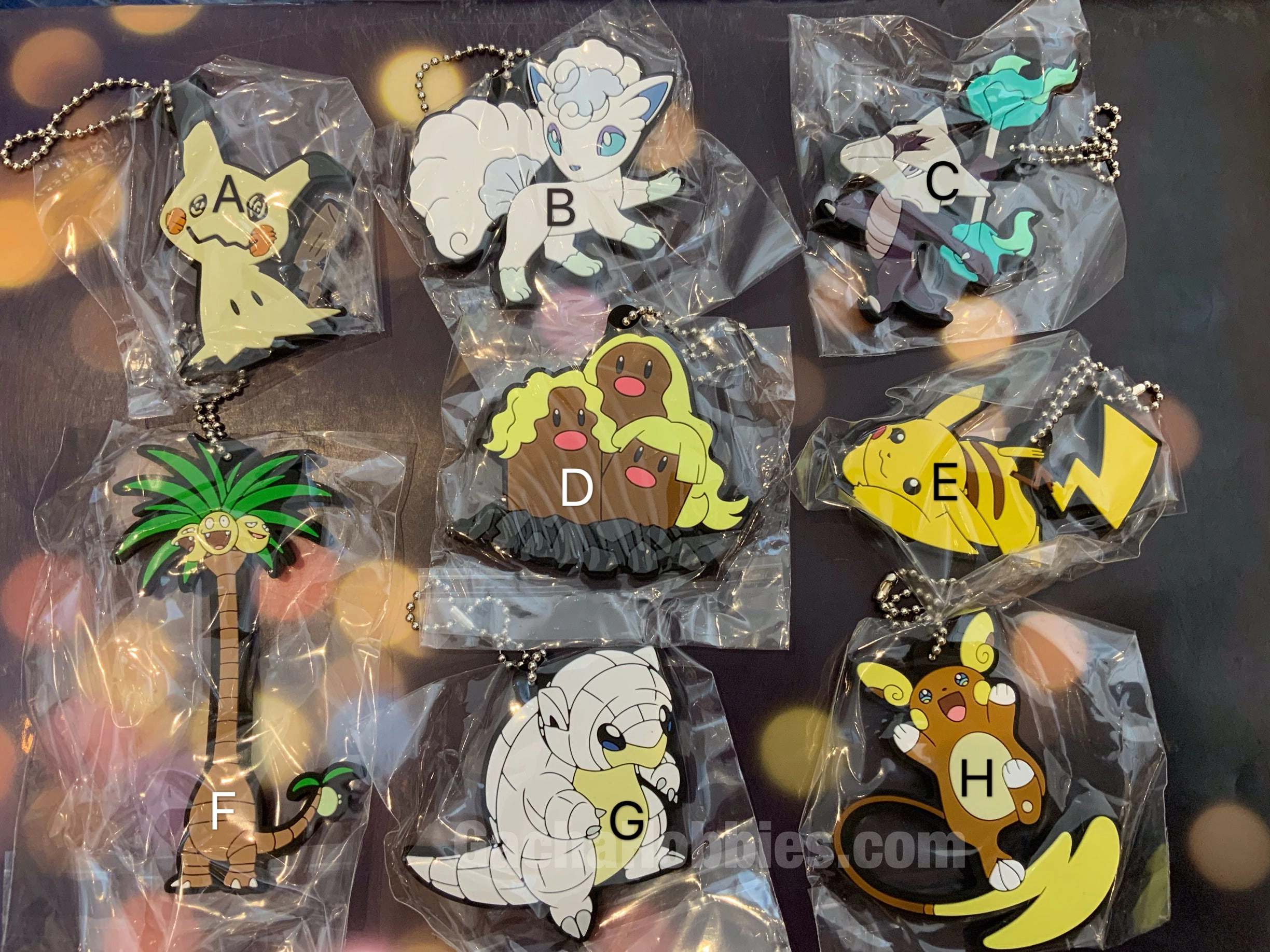 Action Item Arcade Game Gashapon Pokemon Sun and Moon Rubber Keychain Set (In Stock)