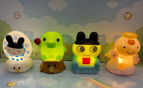 Rubber Toy Full Set Tamagotchi and Friends Character Light Up Figure 4 Pieces Set (In-stock)