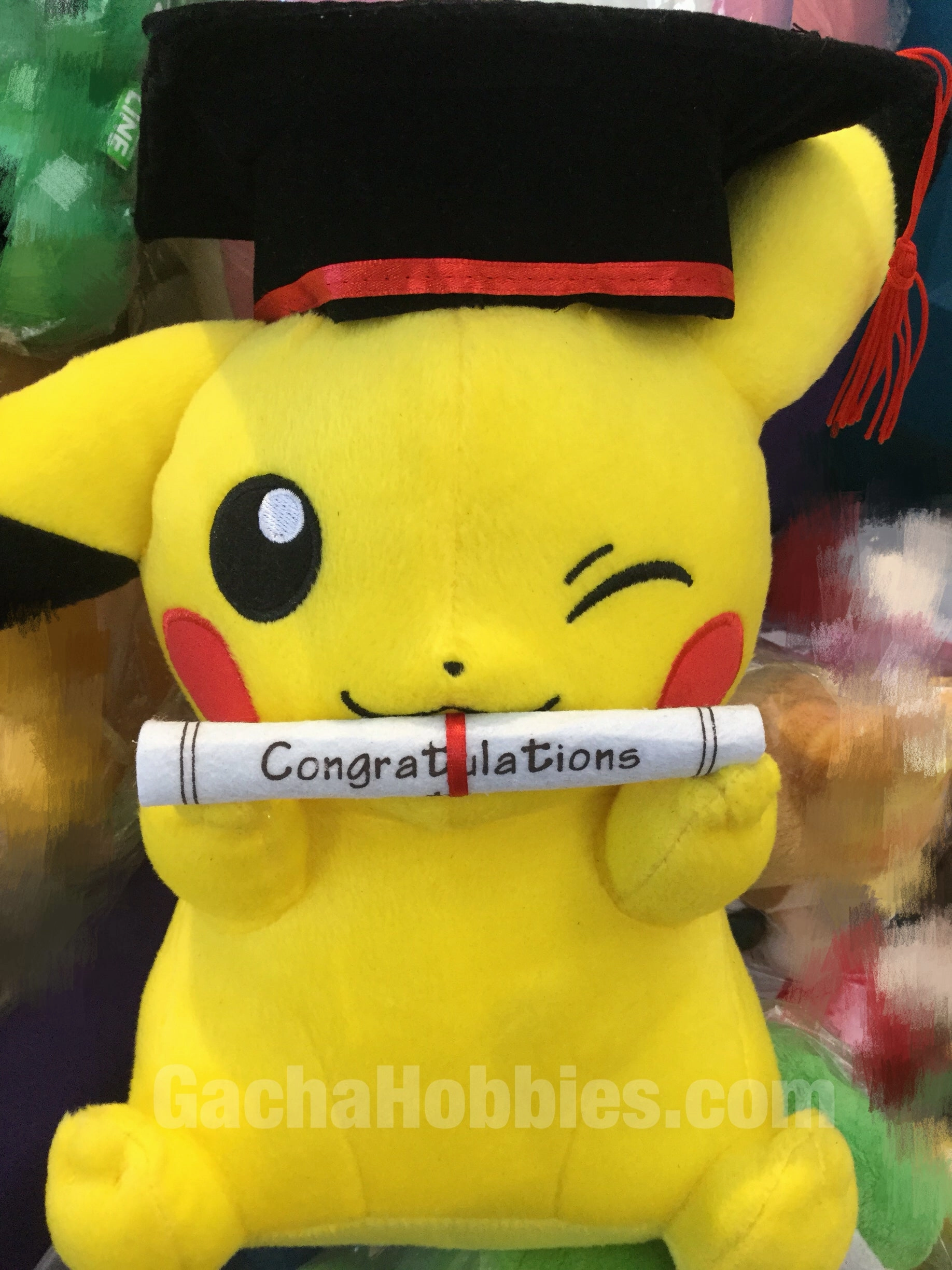 Luxurious Outfit Critical Worker Graduation Pokemon Pikachu Swirl Eyes Plush