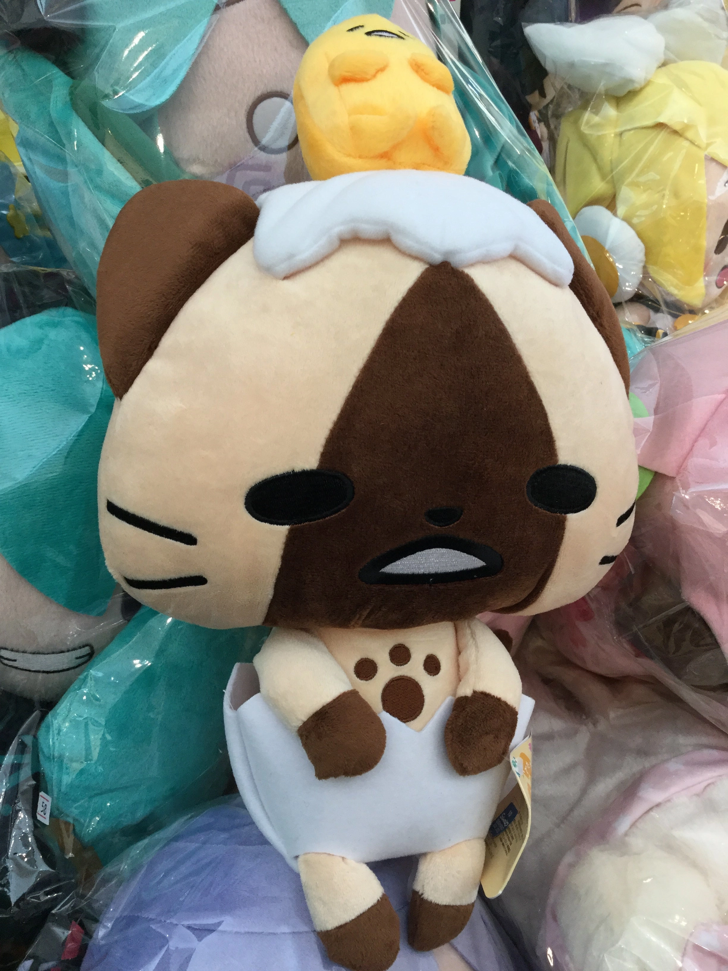 Gudetama x Monster Hunter Felyne Cat Medium Plush Type A (In-stock) Iridescent Glow Patriotic Theme