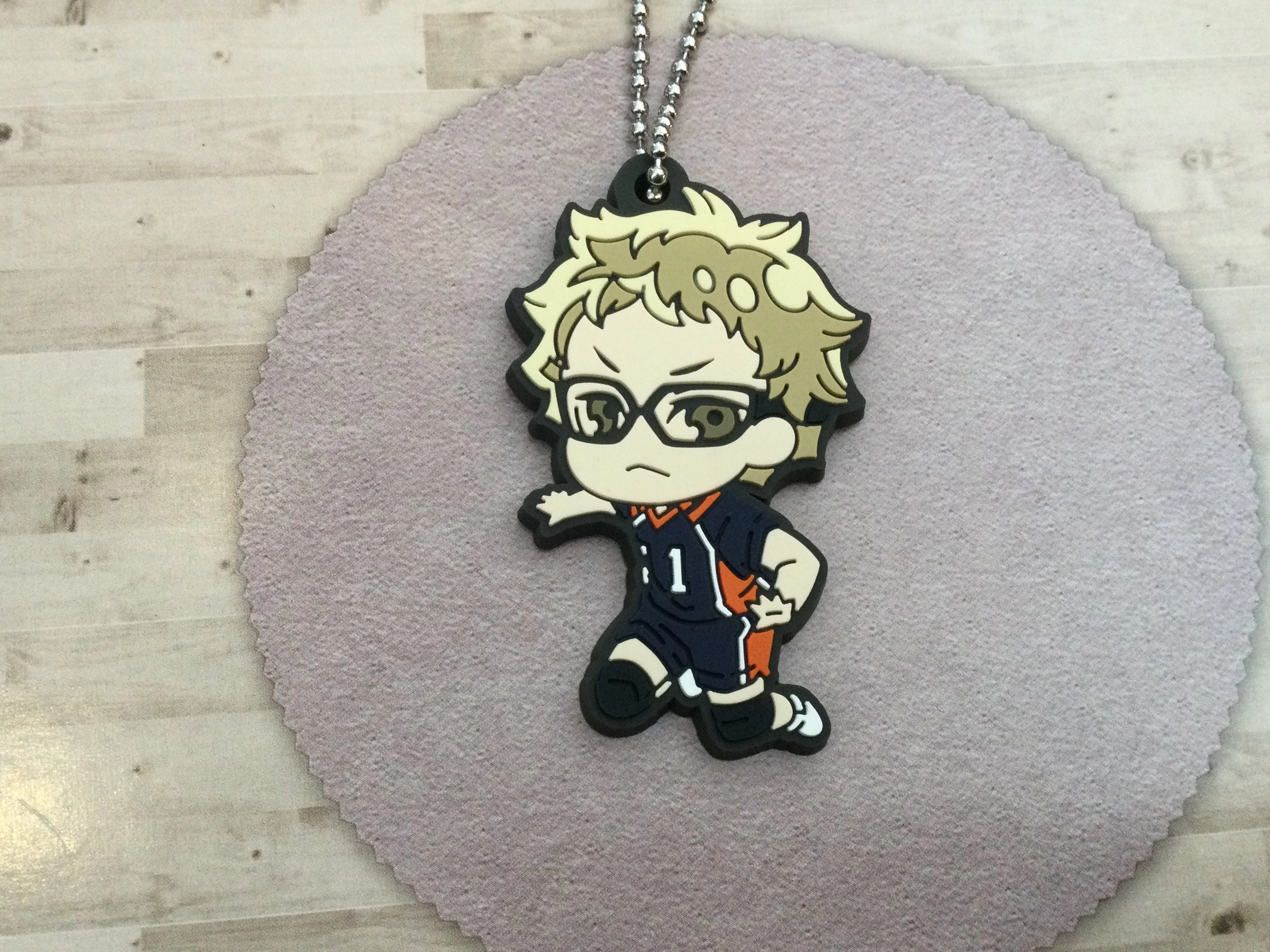 Children's Toy Wild Animal Haikyuu Karasuno High Characters Rubber Keychain 7 Pieces Set (In-stock)