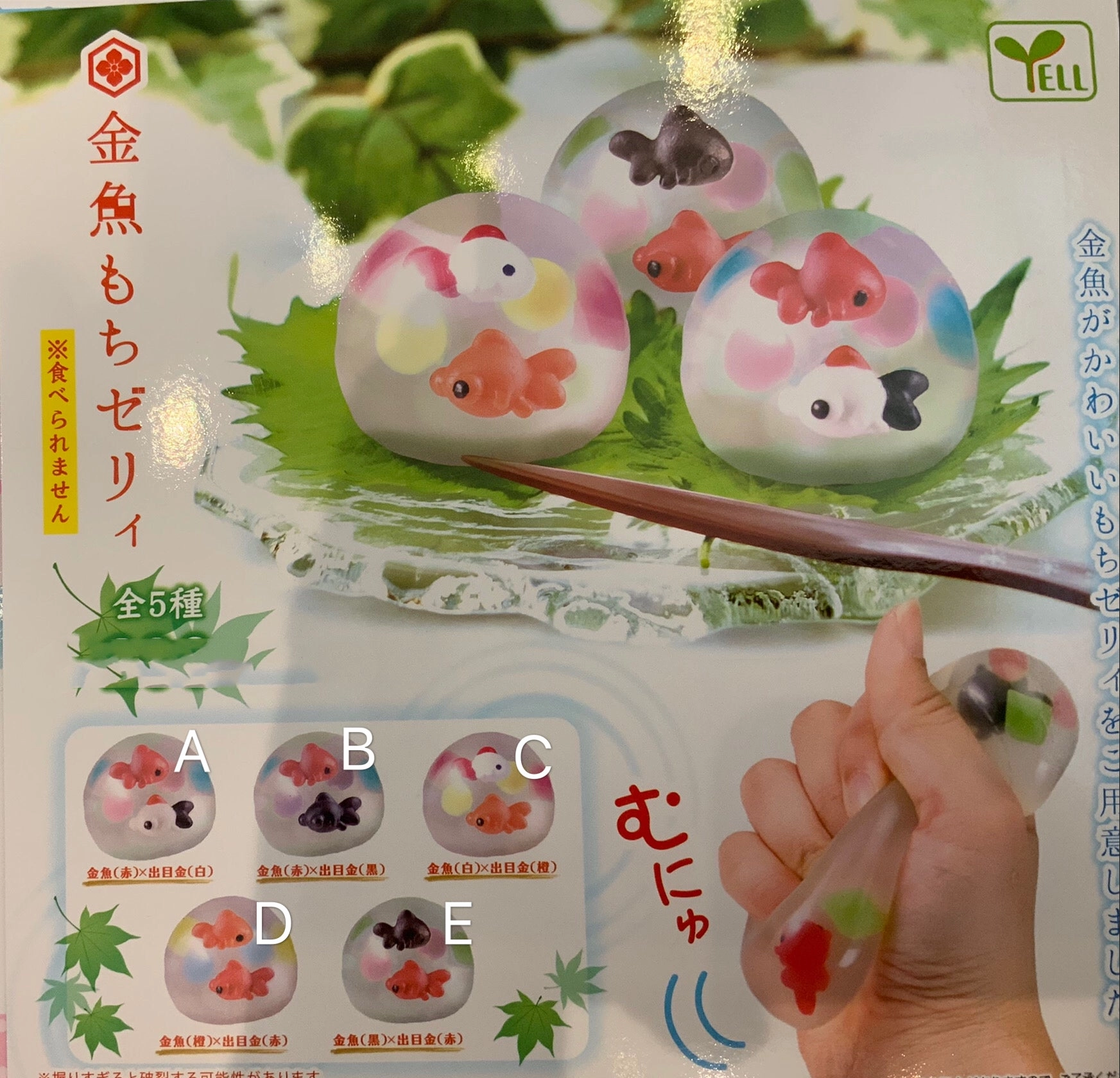 Toy Collection Gold Fish Drop of Water Food Squishy 5 Pieces Set (In-stock)