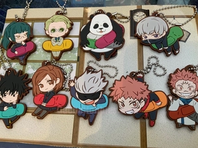 Mammal Figure Designer Sculpture Jujutsu Kaisen Character Rubber Keychain 9 Pieces Set (In-stock)