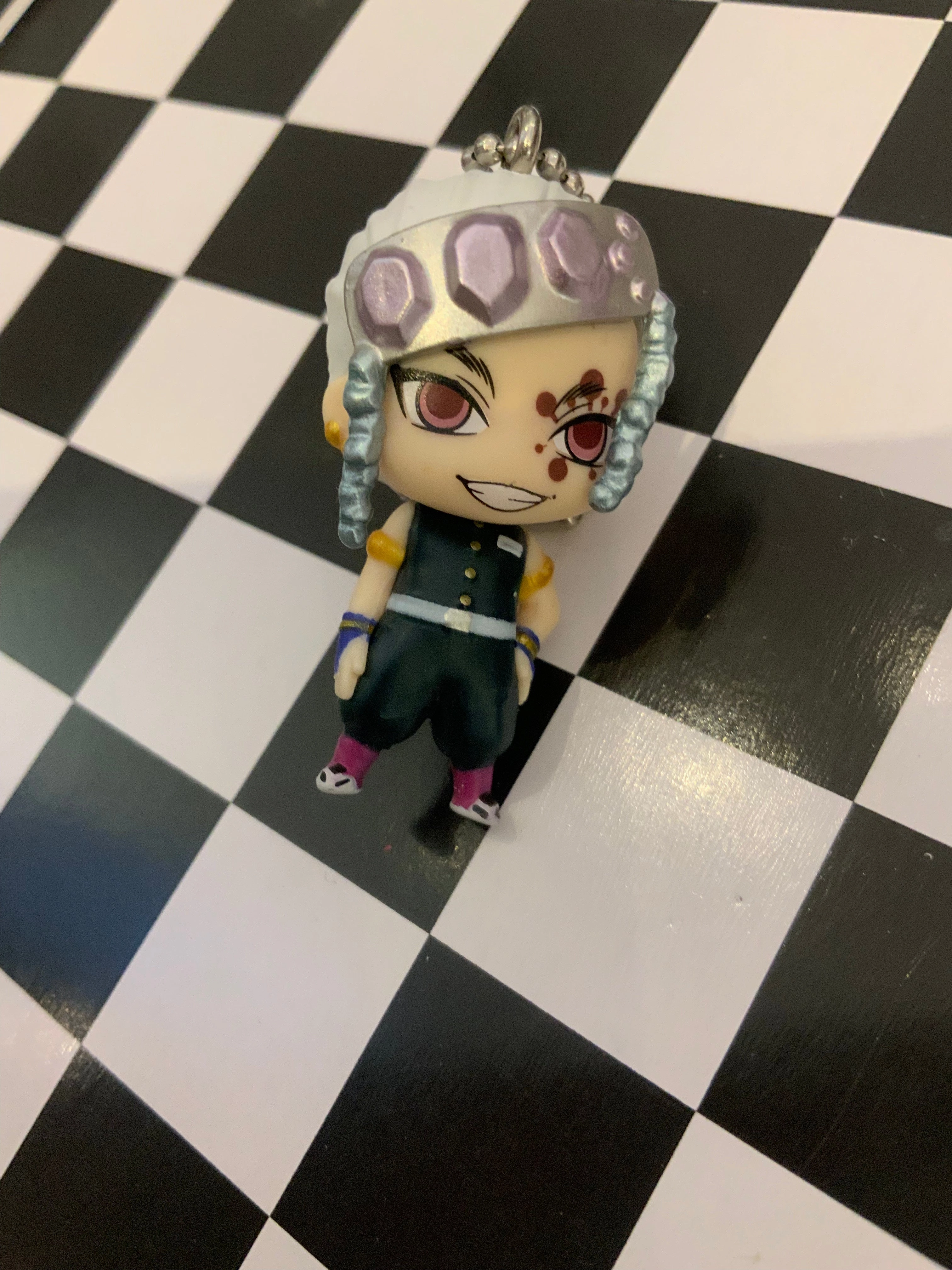 Limited Merchandise Vinyl Merchandise Kimetsu no Yaiba Demon Slayer Character Swing Head Figure Keychain 6 Pieces Set (In-stock)