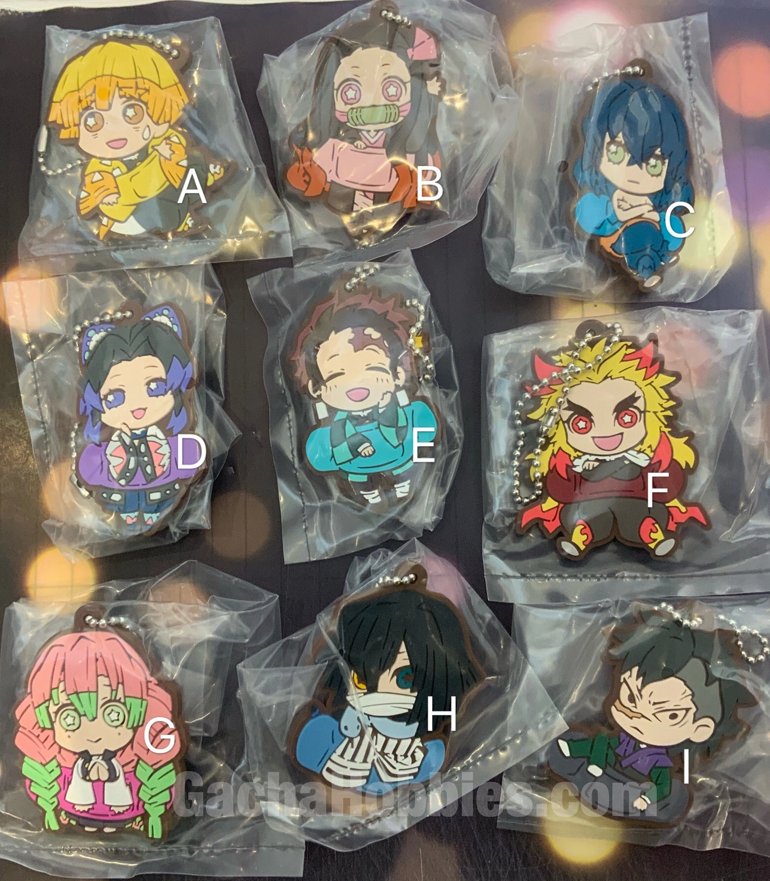 Designer Collection Learning Tool Kimetsu no Yaiba Demon Slayer Onemutan Rubber Keychain Vol.1 9 Pieces Set (In-stock)