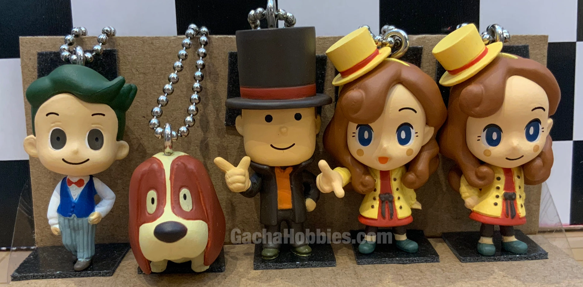 Layton's Mystery Journey Figure Keychain 5 Pieces Set (In-stock) Full Set