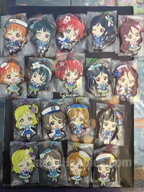 Miniature Article Light Up Feature Love Live Sunshine Flat Rubber Keychain 18 Pieces Set (In-stock)