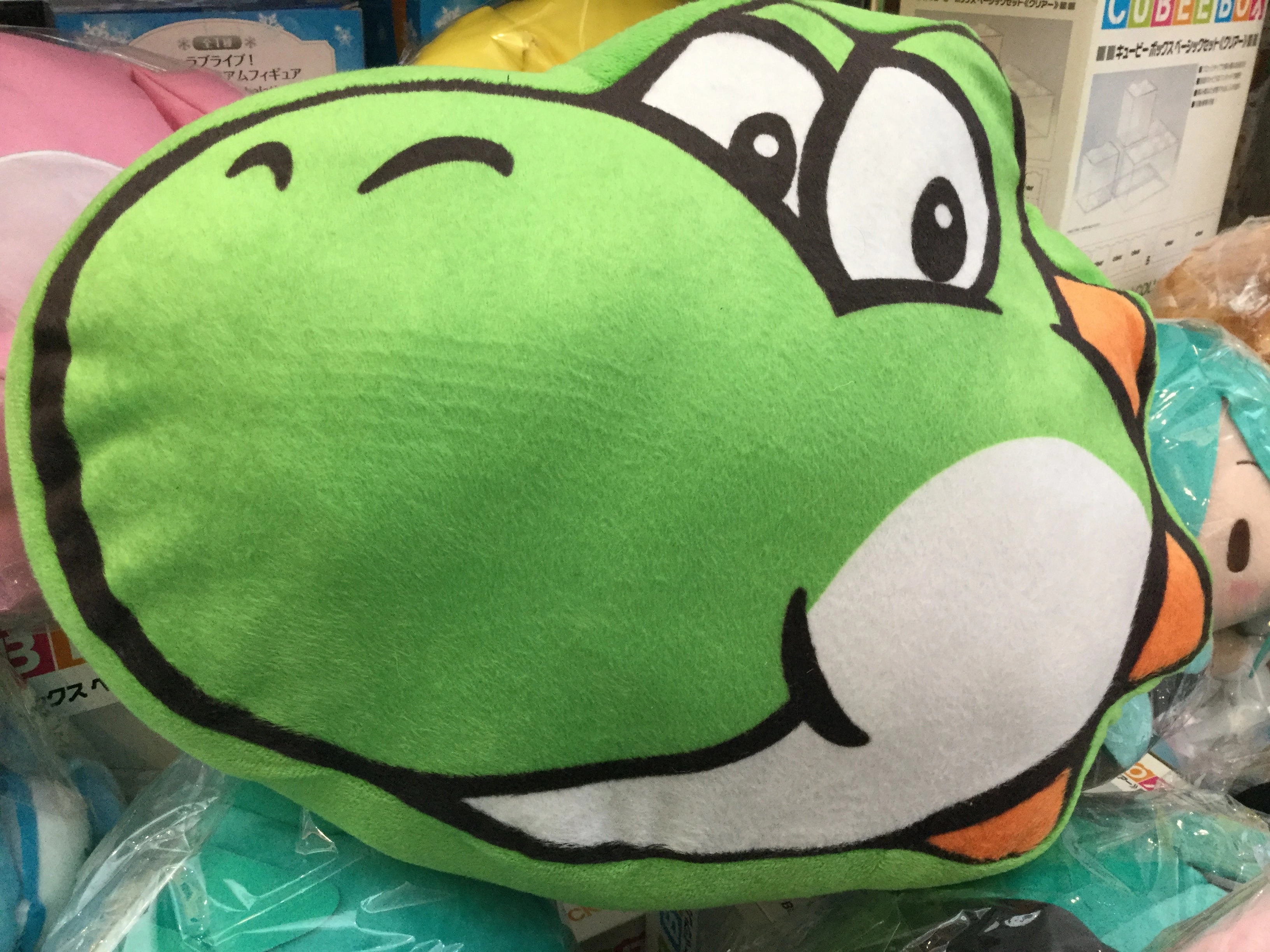 Mario Party Green Yoshi Head Medium Plush (In-stock) Basket Worker