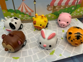 Video Game Adaptation Animal Zoo Pull Back Car 6 Pieces Set (In-stock)