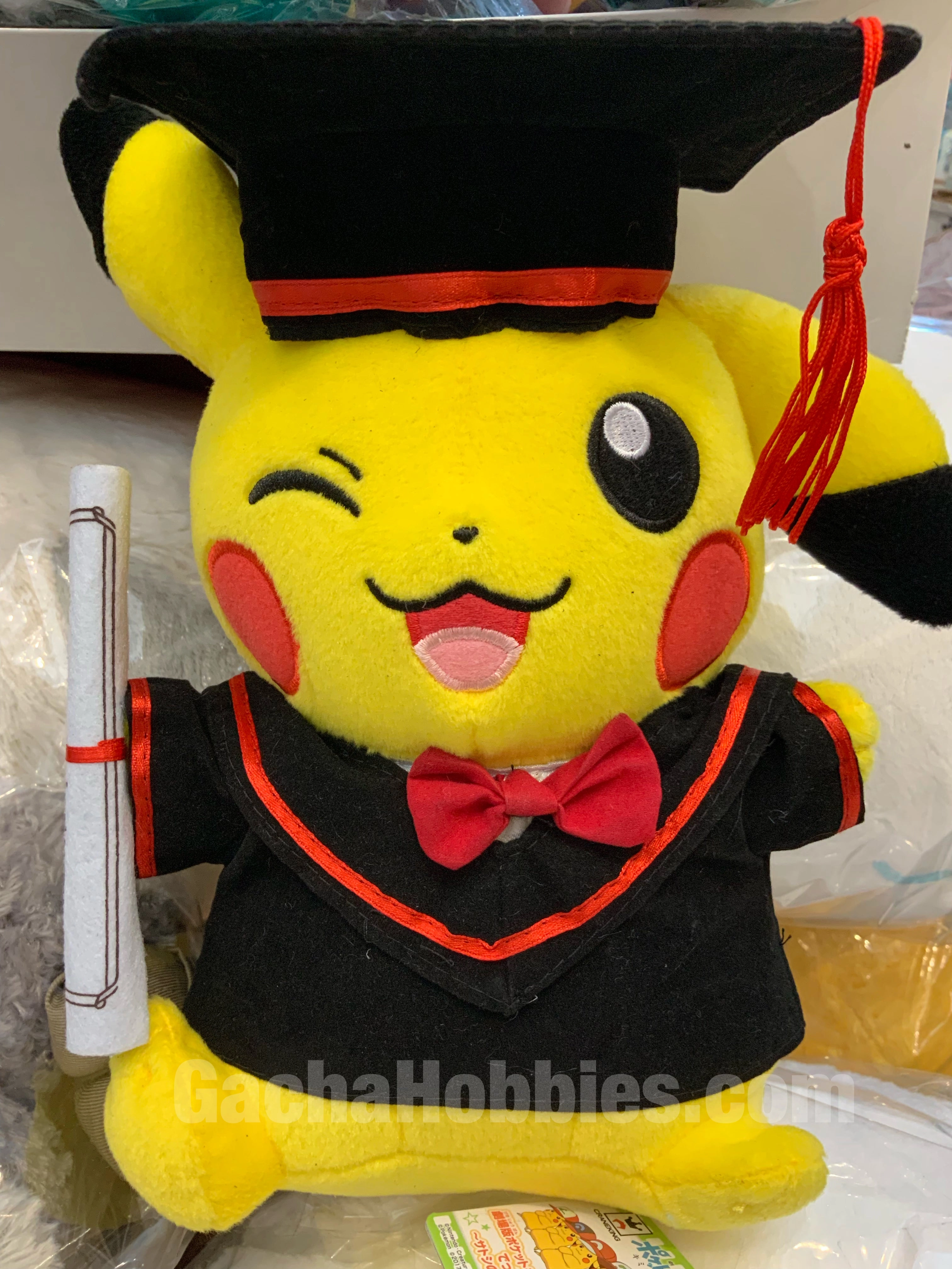 Graduation Pikachu Wink Plush Collector's item Sports Memorabilia