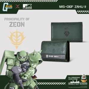 Mobile Suit Gundam MS-06F Zaku II Leather Bi-Fold Key Wallet Local Favorite