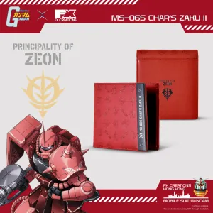 Mobile Suit Gundam MS-06S Char's Zaku II Leather Bi-fold Wallet Kawaii Design