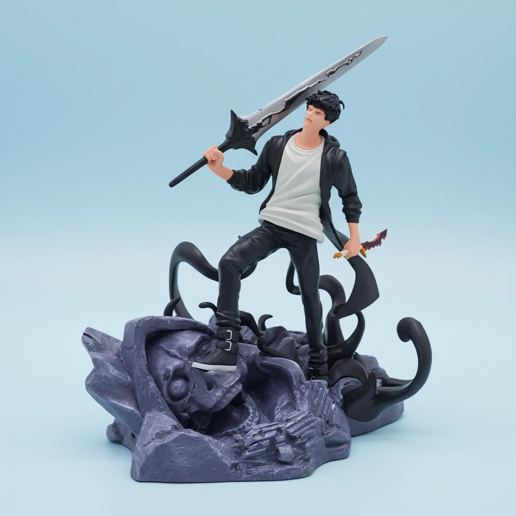 Holiday Ornament Outstanding Product Solo Leveling Anime Figure Steelbound Hero Sung Jin-Woo 20cm (8") PVC Statue
