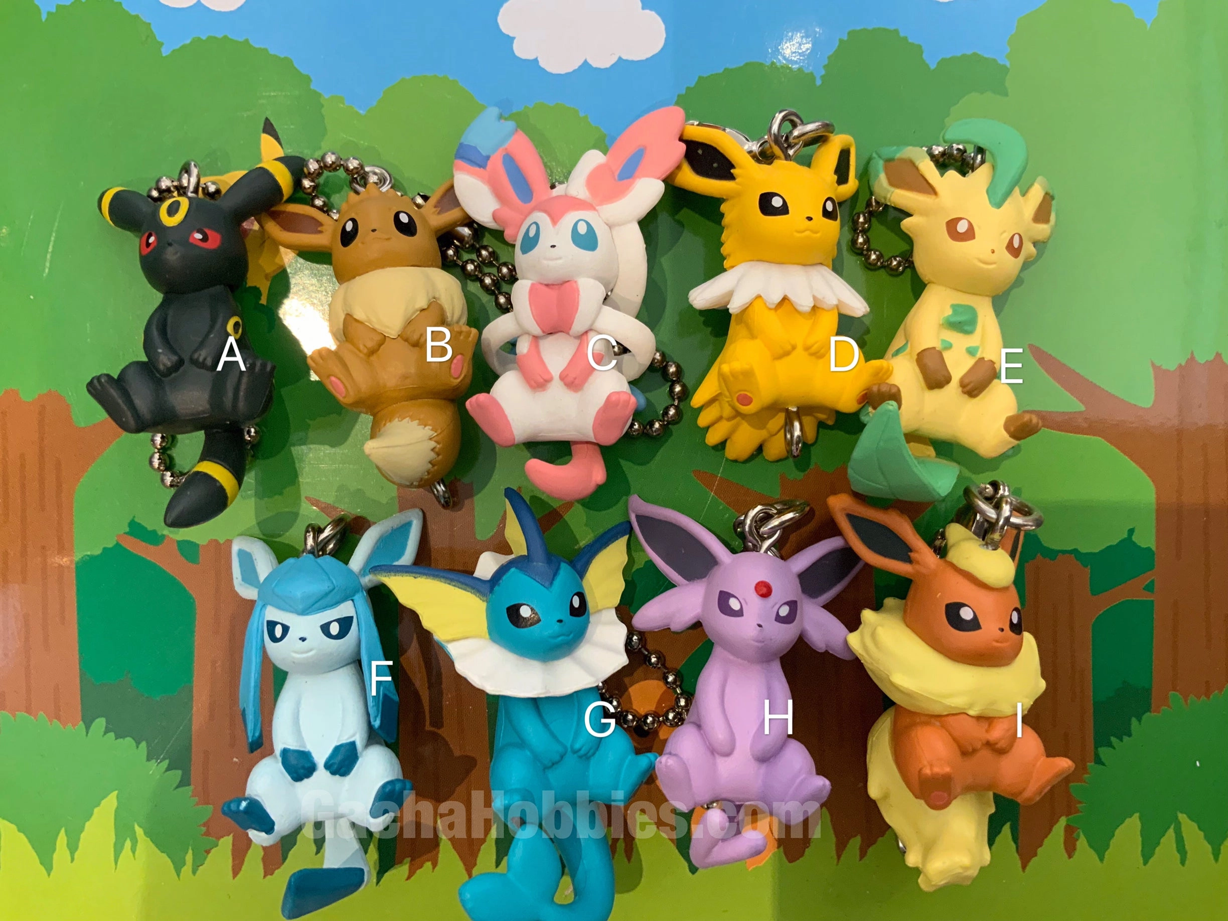 Mathematical Model Everyday Use Pokemon Eevee Evolutions Figure Keychain 9 Pieces Set (In-stock)