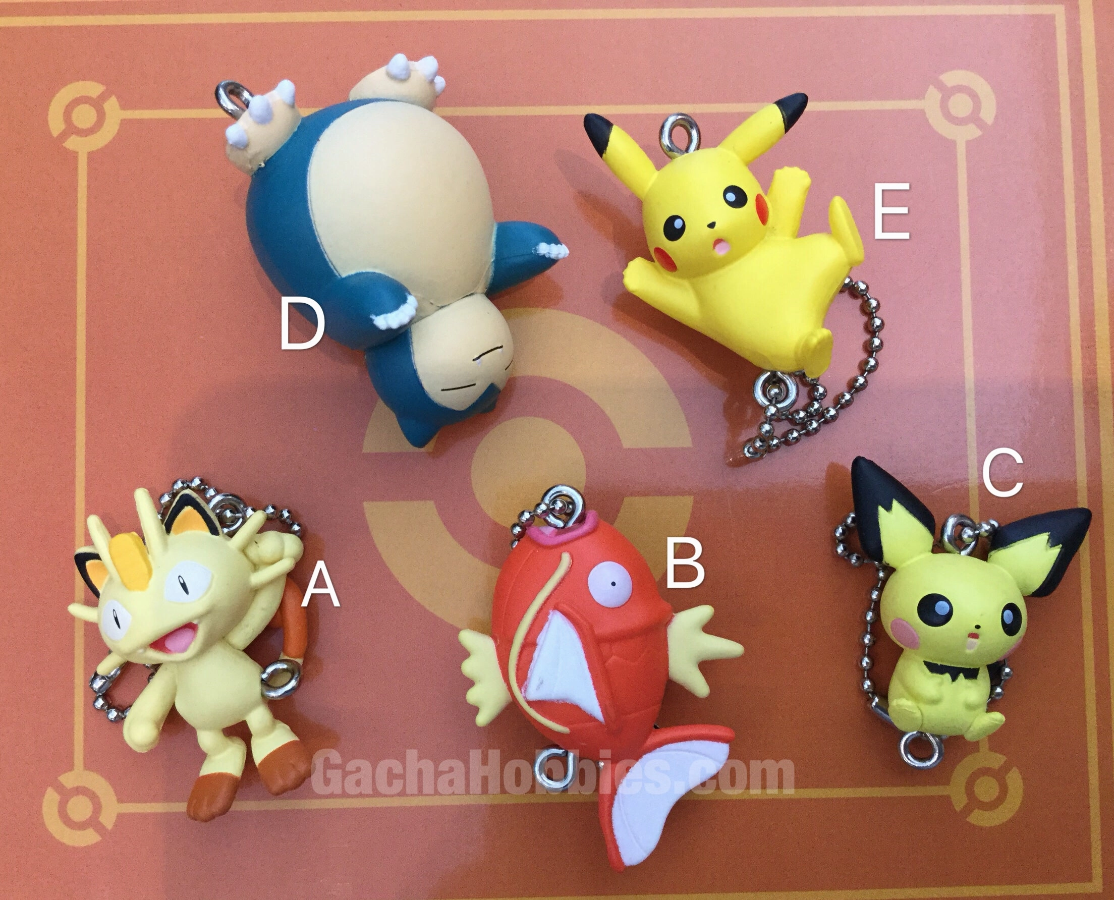 PVC Goods PVC Object Pokemon Hanging Figure Keychain Set 5 Pieces (In-stock)