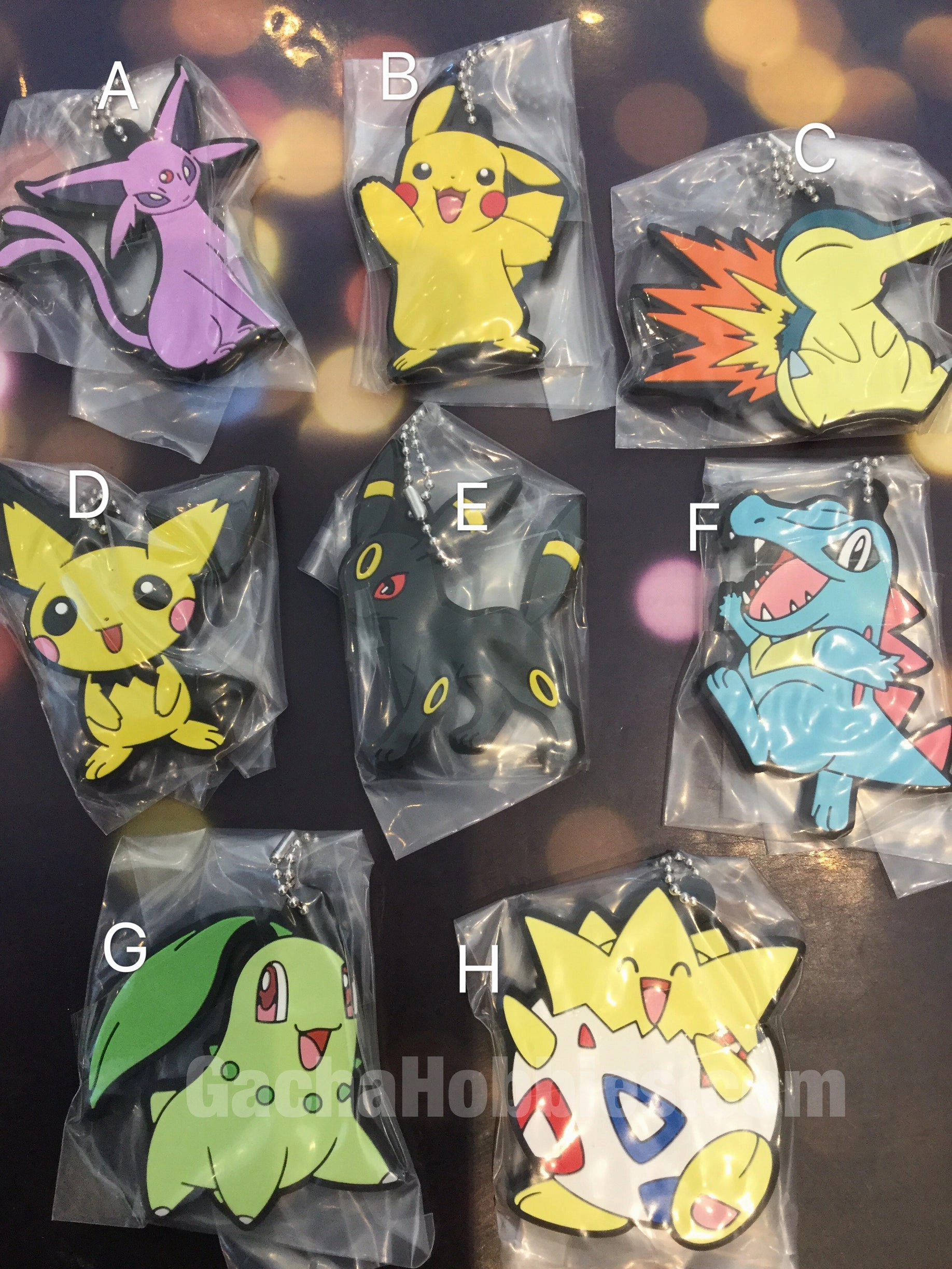 Pokemon Rubber Flat Keychain #5 (In stock) Glow In Dark Gaming Piece