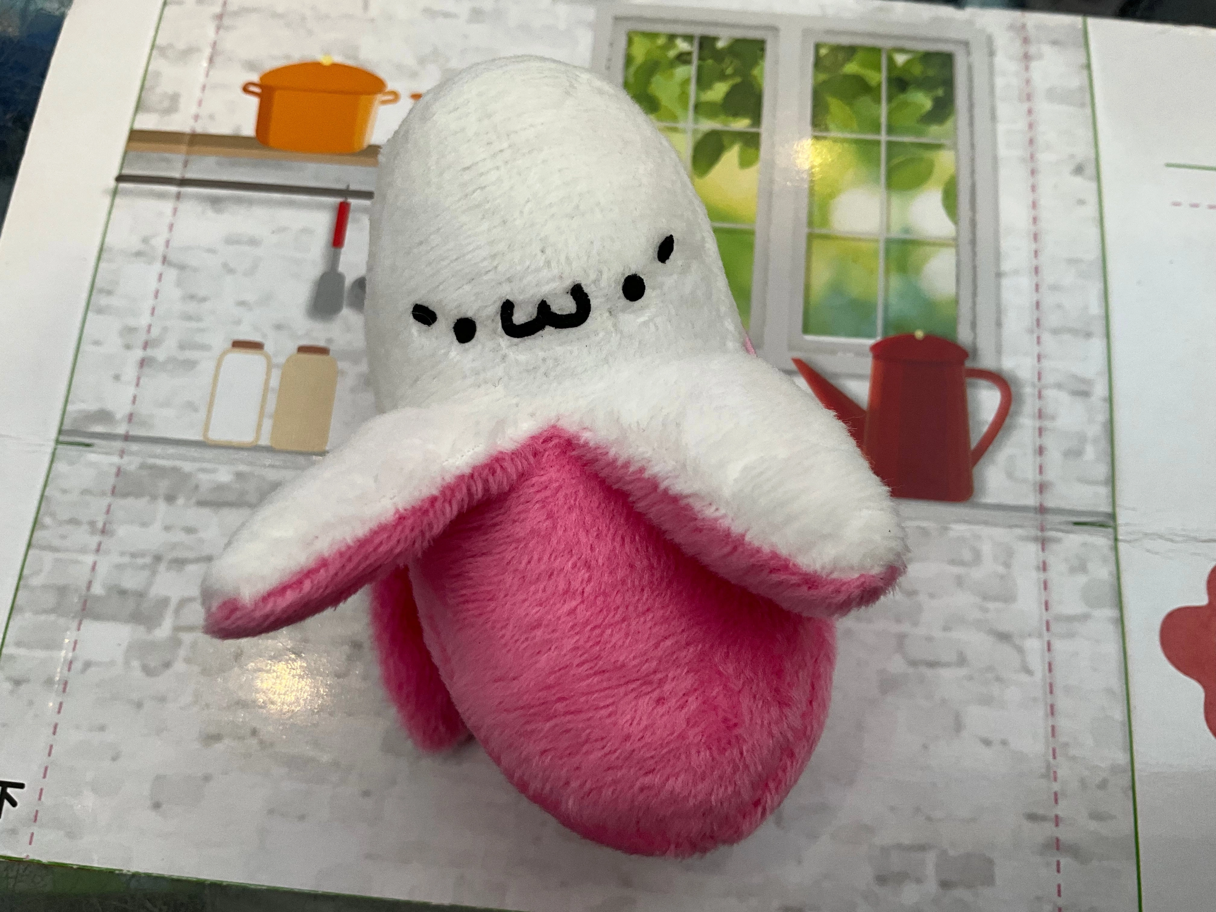 Steampunk Design Race Car Driver Colorful Banana with Emoticon Small Plush Keychain 5 Pieces Set (In-stock)