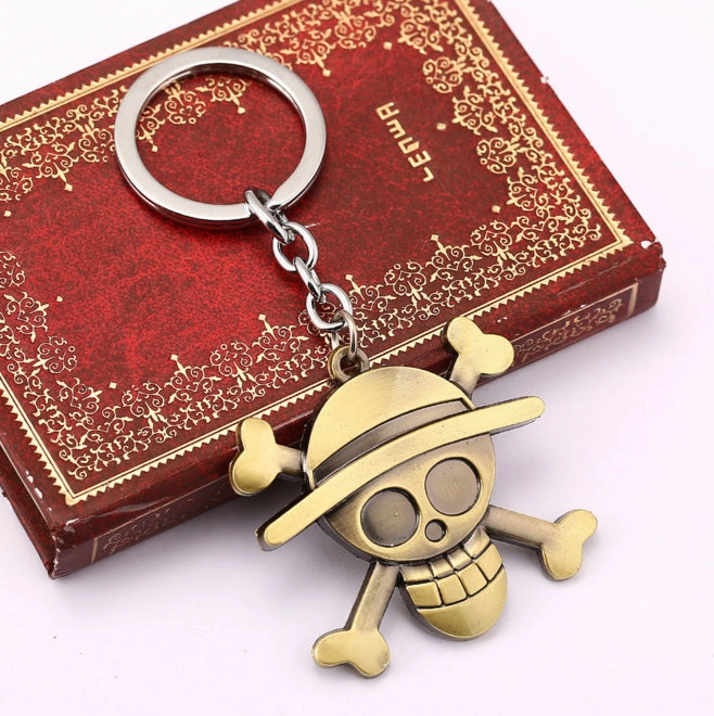Winter Decoration Man Cave Anime One Piece Luffy Straw Hat Copper Key Ring