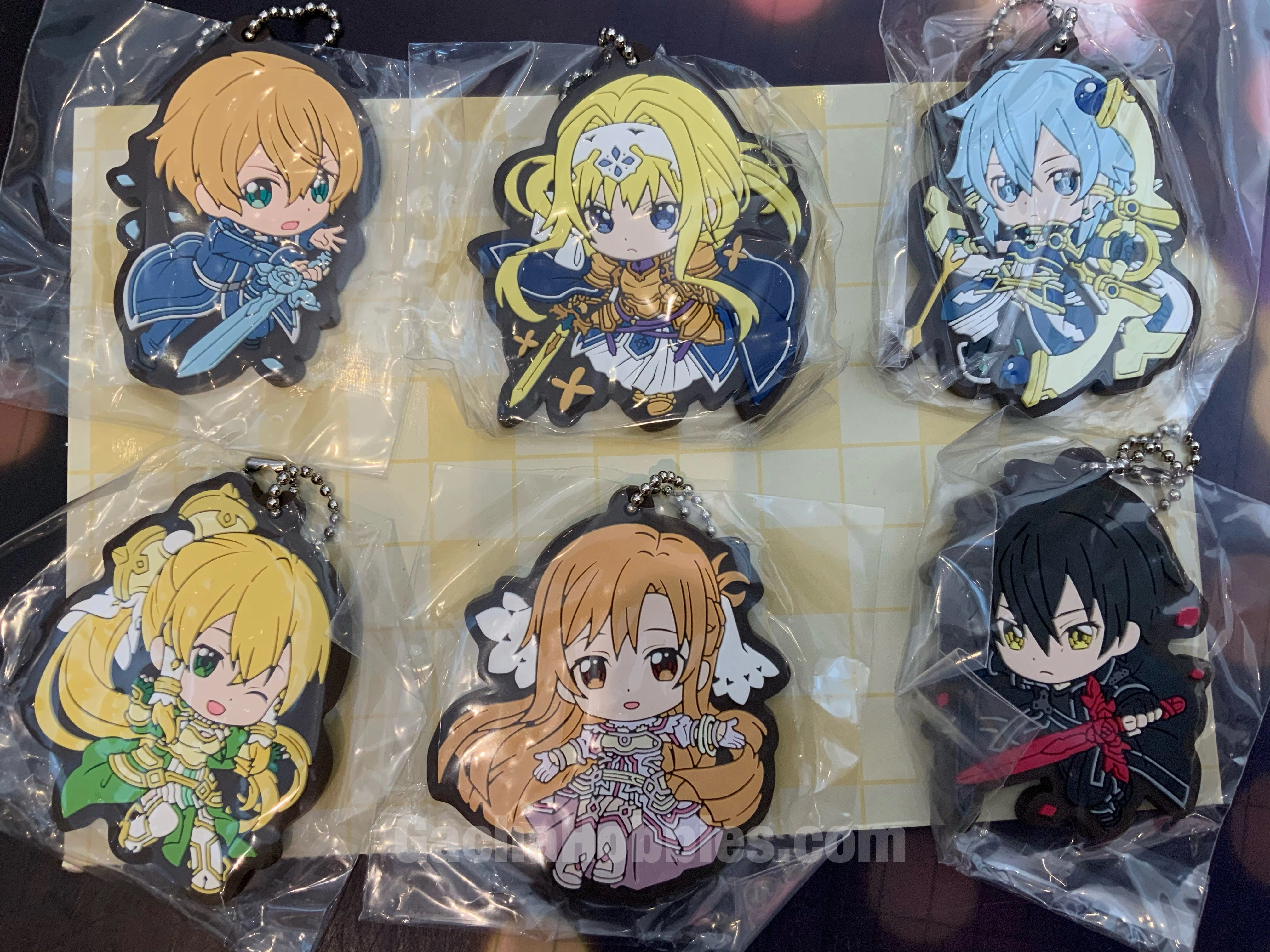 Sword Art Online Alicization War of Under World Rubber Keychain 6 Pieces Set (In-stock) Legacy Item