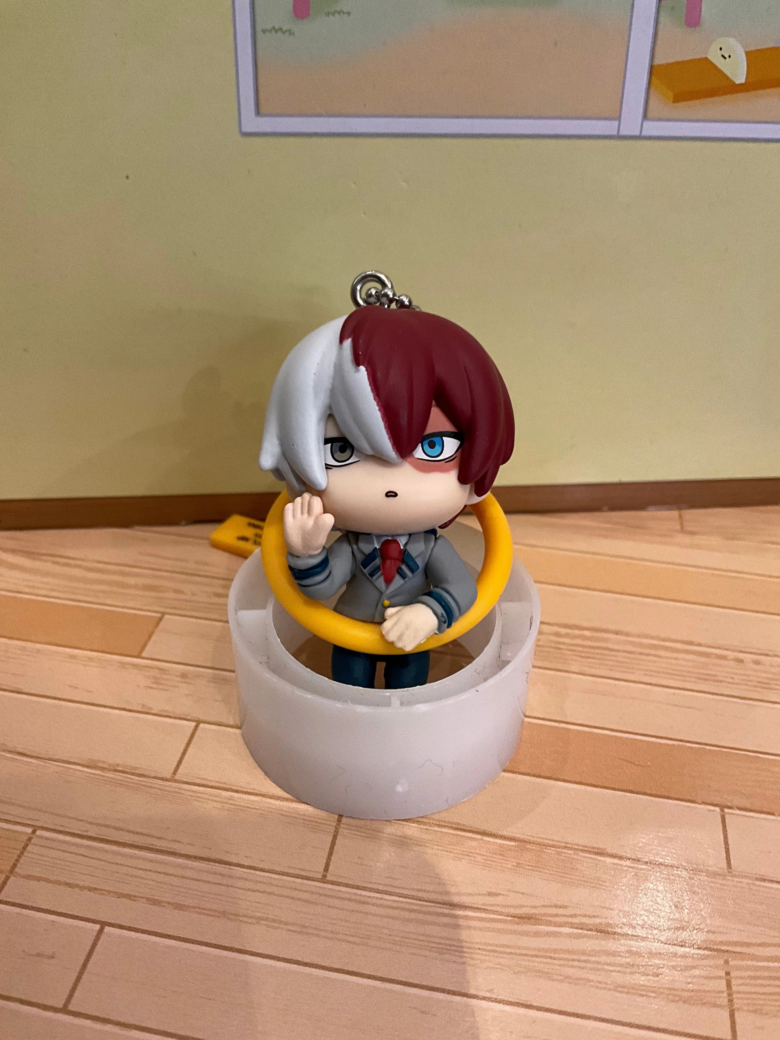 Chibi Item Vintage Theme My Hero Academia Character in Rings Small Figure Keychain 4 Pieces Set (In-stock)