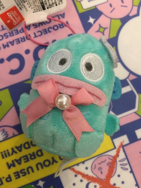 Medieval Times Sanrio Hangyodon Pink Ribbon Small Plush Keychain (In-stock)