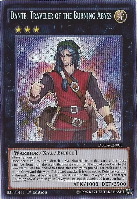Exclusive Collectible Item Collector's Series Display Dante, Traveler of the Burning Abyss [DUEA-EN085] Secret Rare