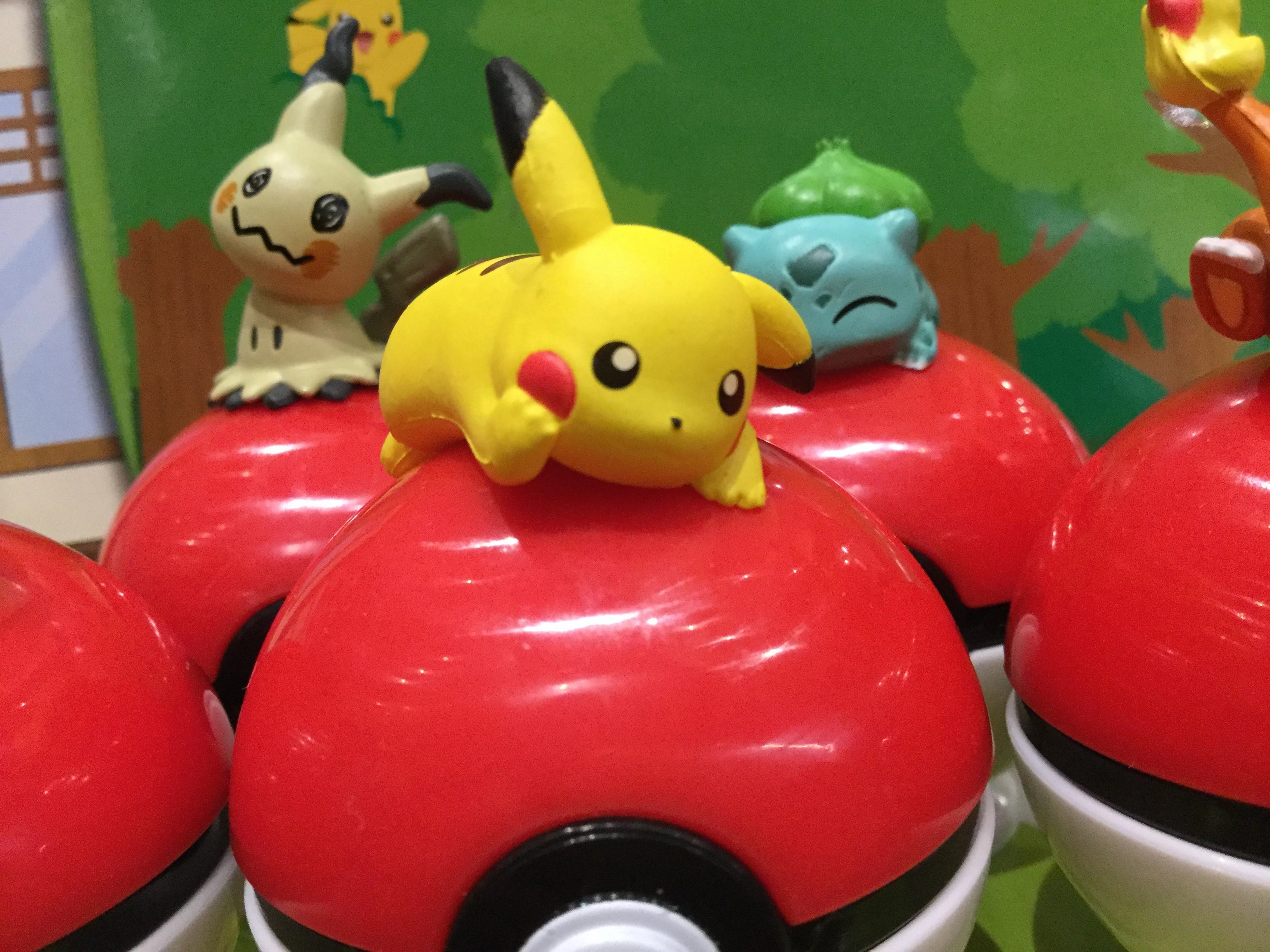 Gaming Showcase Pokemon Figures Sitting on Pokeball (In stock now)