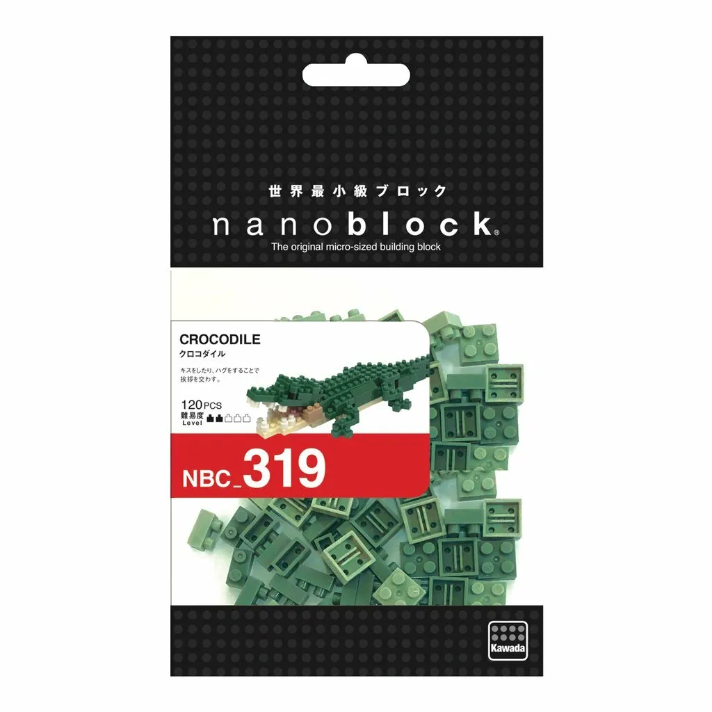 Nanoblock Crocodile NBC-319 Micro Building Block Set PVC Sculpture