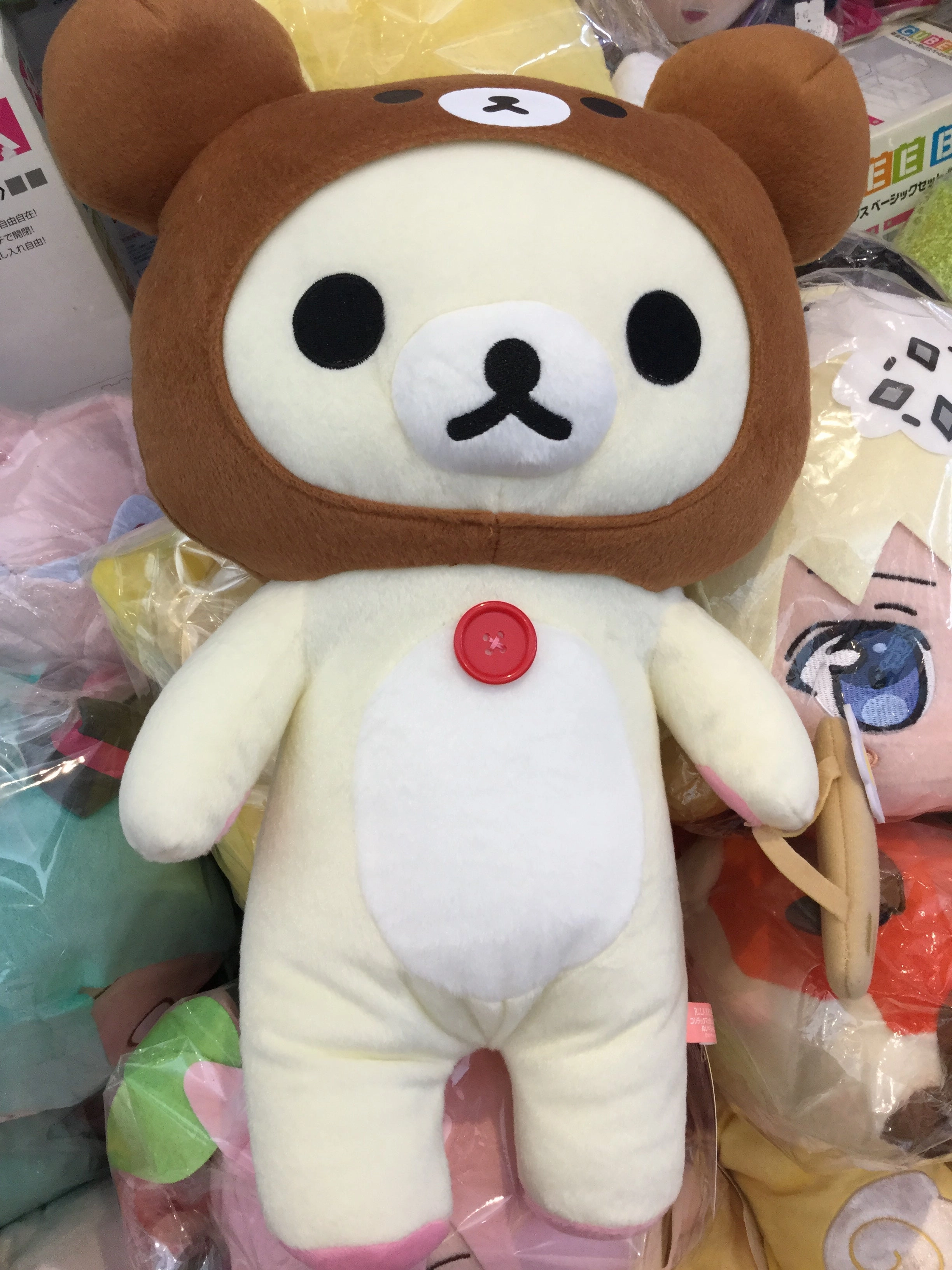 Rilakkuma Korilakkuma with Flower Tote Bag Medium Plush (In-stock) Device Worker