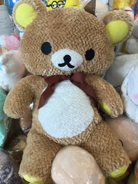 petite size Rilakkuma Sweets Brown Ribbon Long Fur Giant Plush (In-stock)