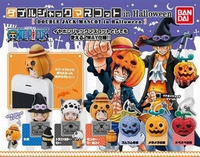 One Piece Double Jack Mascot In Halloween Earplug and Keychain 6 Pieces Set (In-stock) Personalized Card