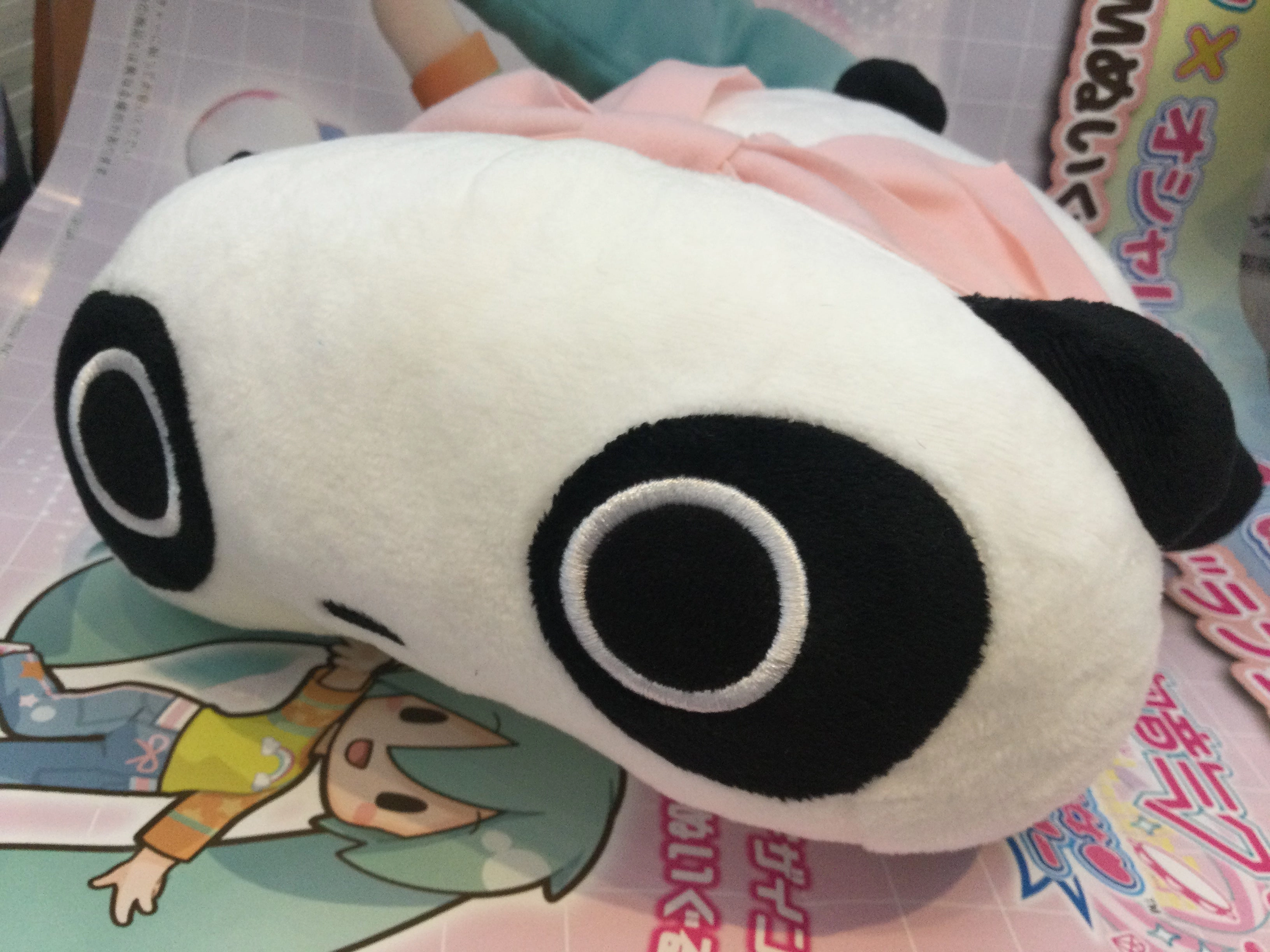 Meticulous Sculpting San-x Tarepanda Panda Pink Ribbon Medium Plush (In-stock)