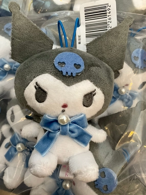 Sanrio Kuromi Blue Velvet Ribbon Small Plush Keychain (In-stock) Breathtaking Designer Complete Maker