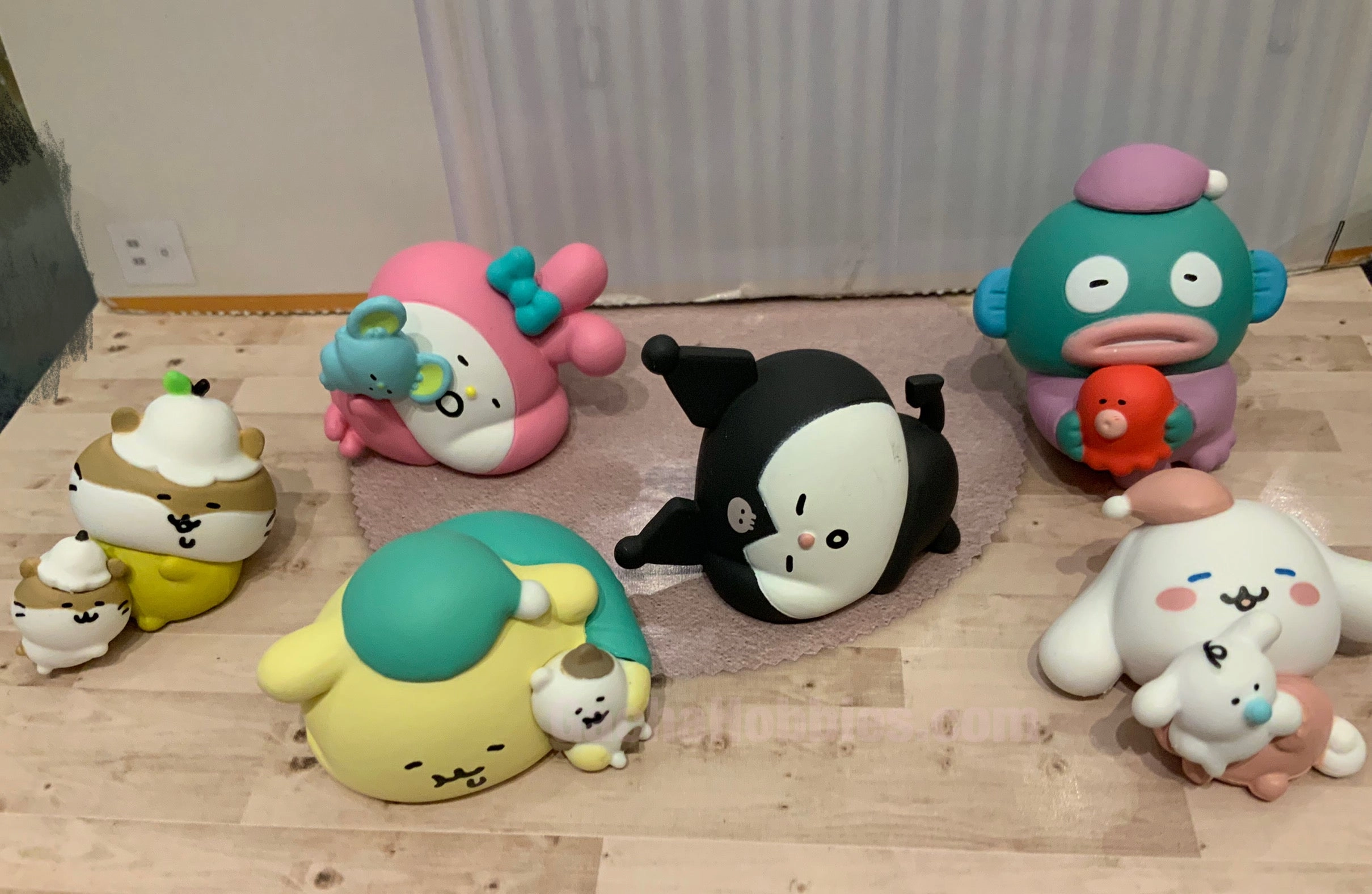 Sanrio x Kanahei Sleeping Time Mini Figure 6 Pieces Set (In-stock) Cartoon Figure Child Safe