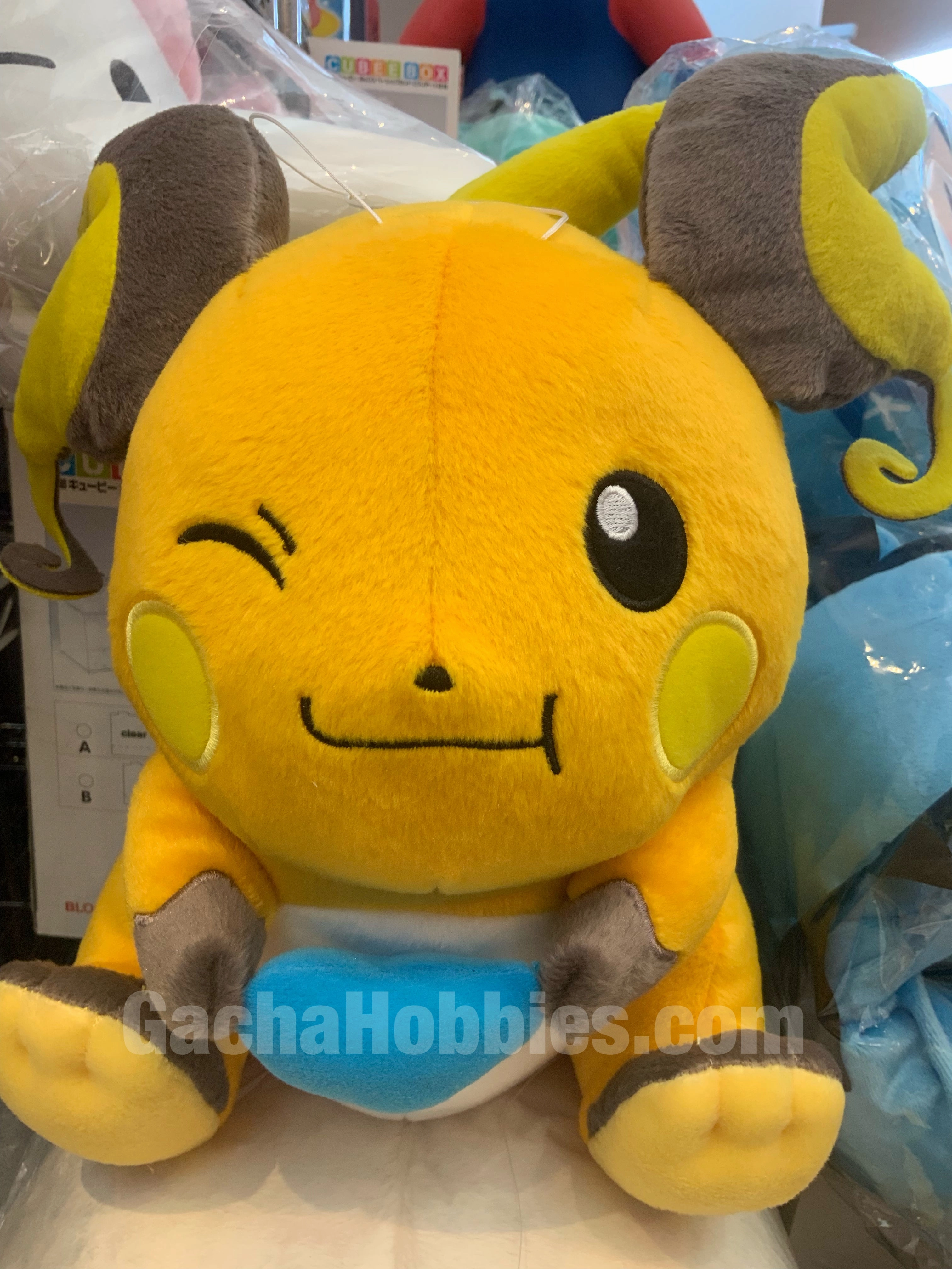 Pokemon Raichu with Blue Heart Plush (In-stock) Small Sculpture Oceanic Art